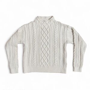 J Crew Classic Cable Knit Sweater - Cream